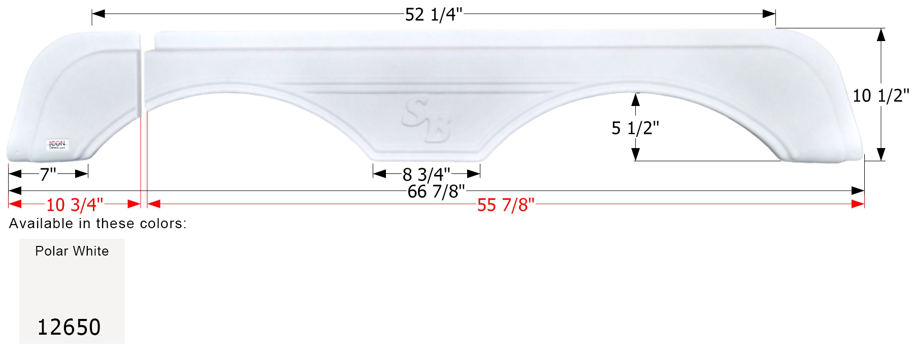 ICON - Fender Skirt, Tandem, Sunnybrook, FS2650, Polar White