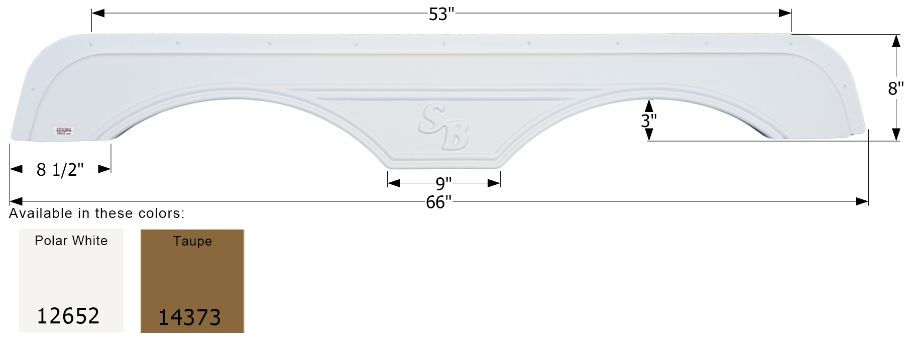 ICON - Fender Skirt, Tandem, Sunnybrook, FS2652, Polar White