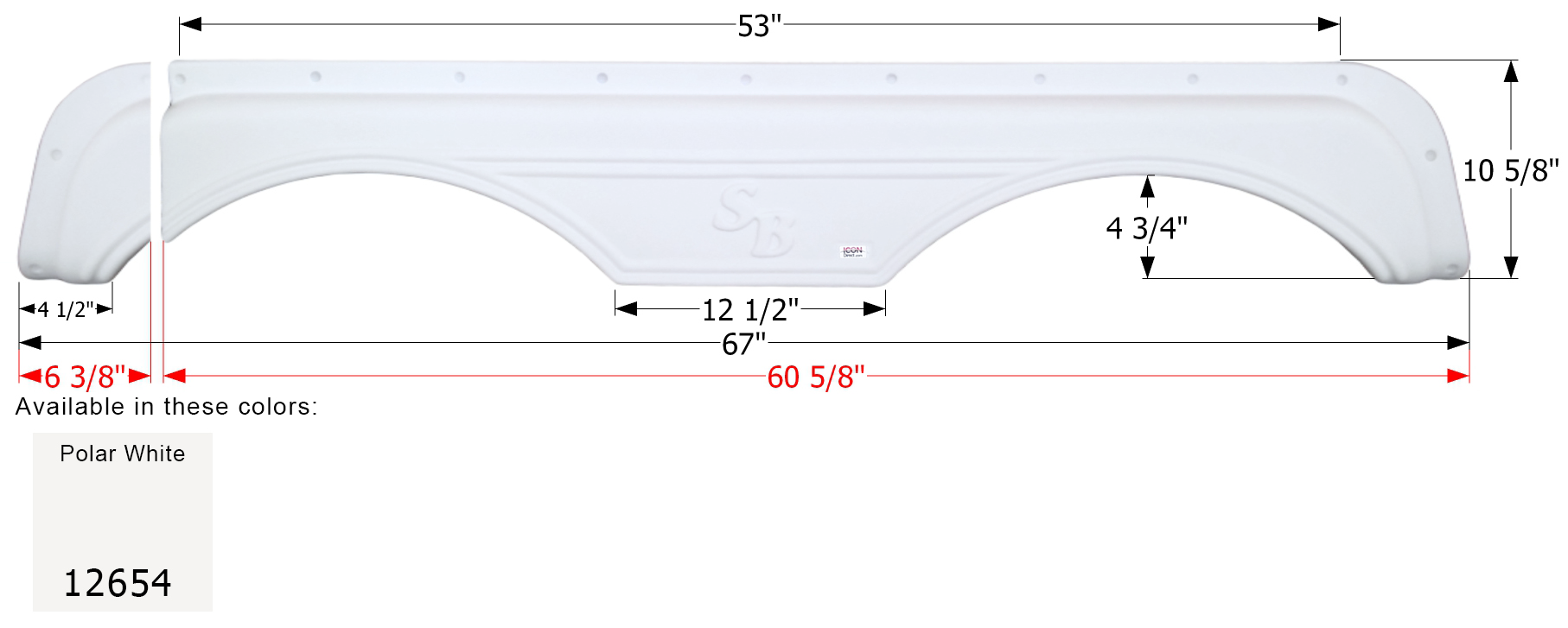 ICON - Fender Skirt, Tandem, Sunnybrook, FS2654, Polar White