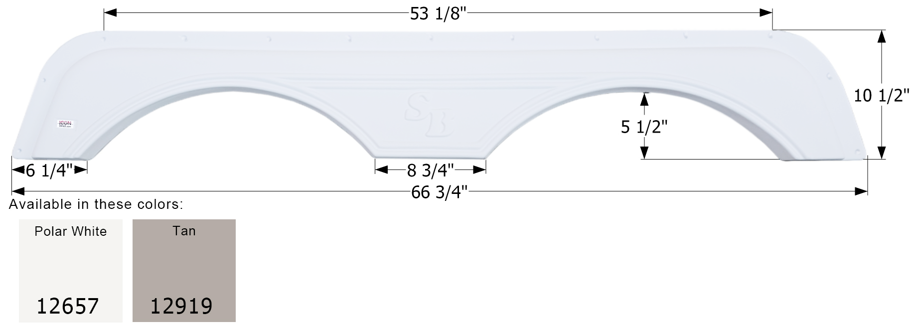 ICON - Fender Skirt, Tandem, Sunnybrook, FS2657, Polar White