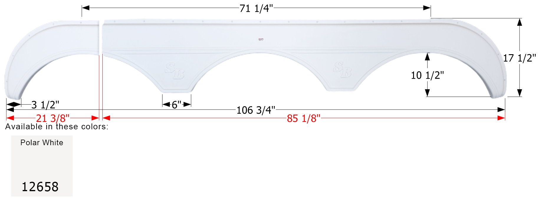 ICON - Fender Skirt, Triple, Sunnybrook, FS2658, Polar White