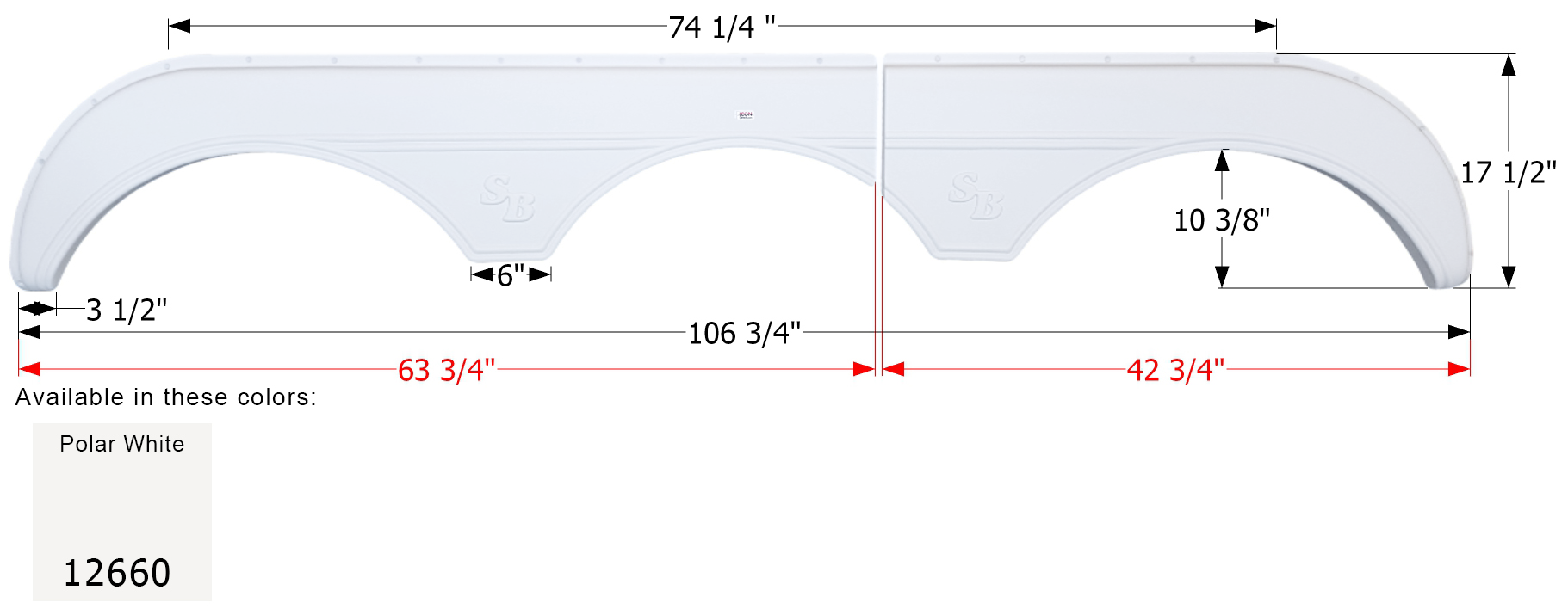 ICON - Fender Skirt, Triple, Sunnybrook, FS2660, Polar White