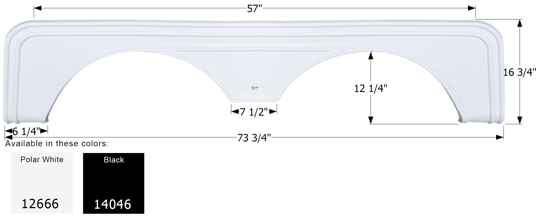 ICON - Fender Skirt, Tandem, Sunnybrook, FS2666, Polar White