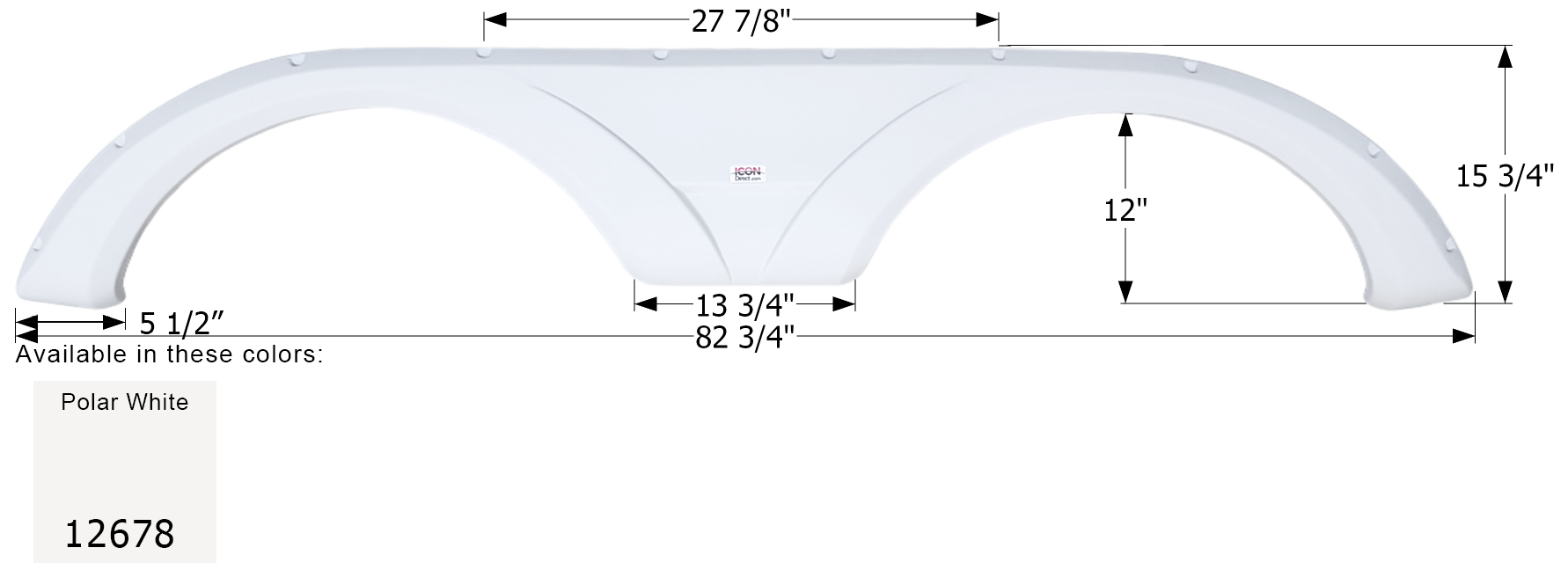 ICON - Fender Skirt, Tandem, Dutchmen, FS2678, Polar White