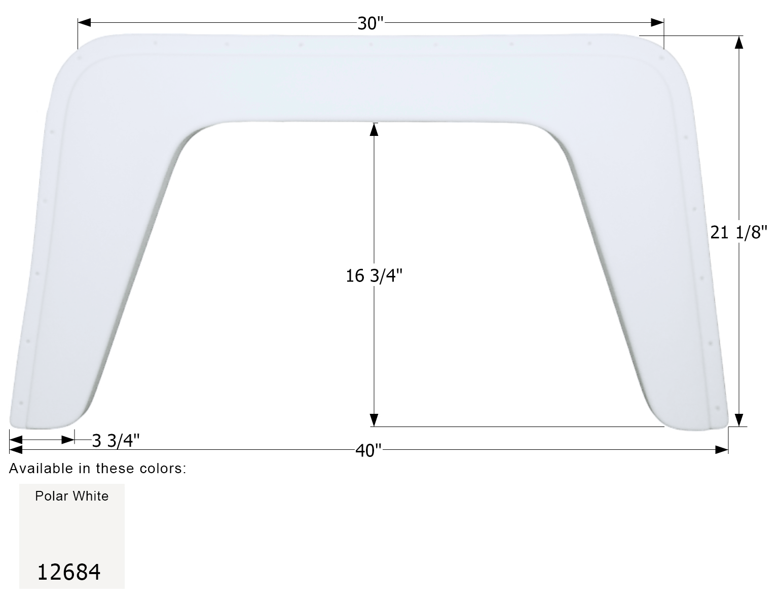 ICON - Fender Skirt, Single, Damon, FS2684, Polar White