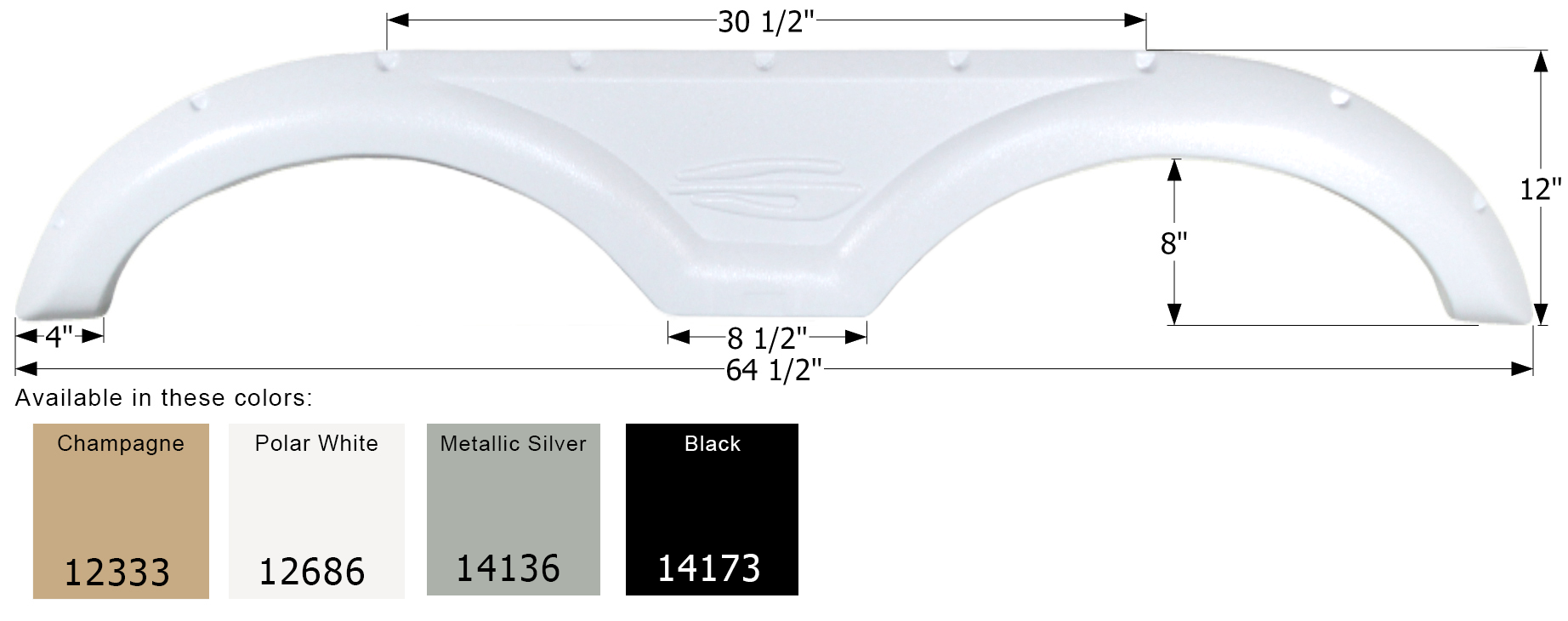 ICON - Fender Skirt, Tandem, Gulf Stream, FS2333, Polar White