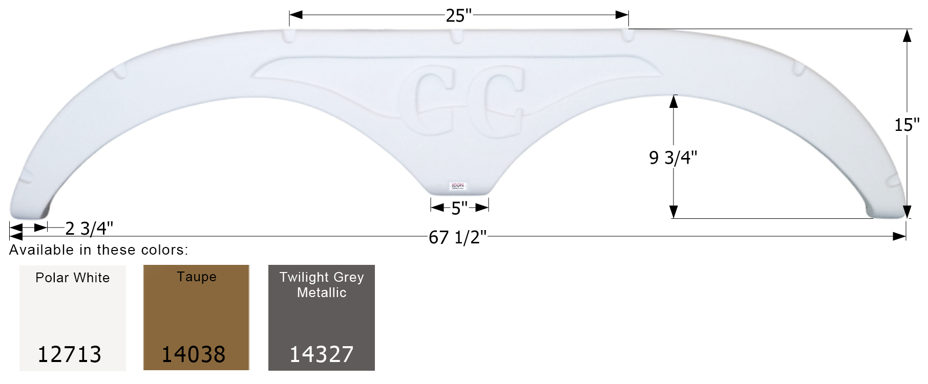 ICON - Fender Skirt, Tandem, Forest River, FS2713, Polar white