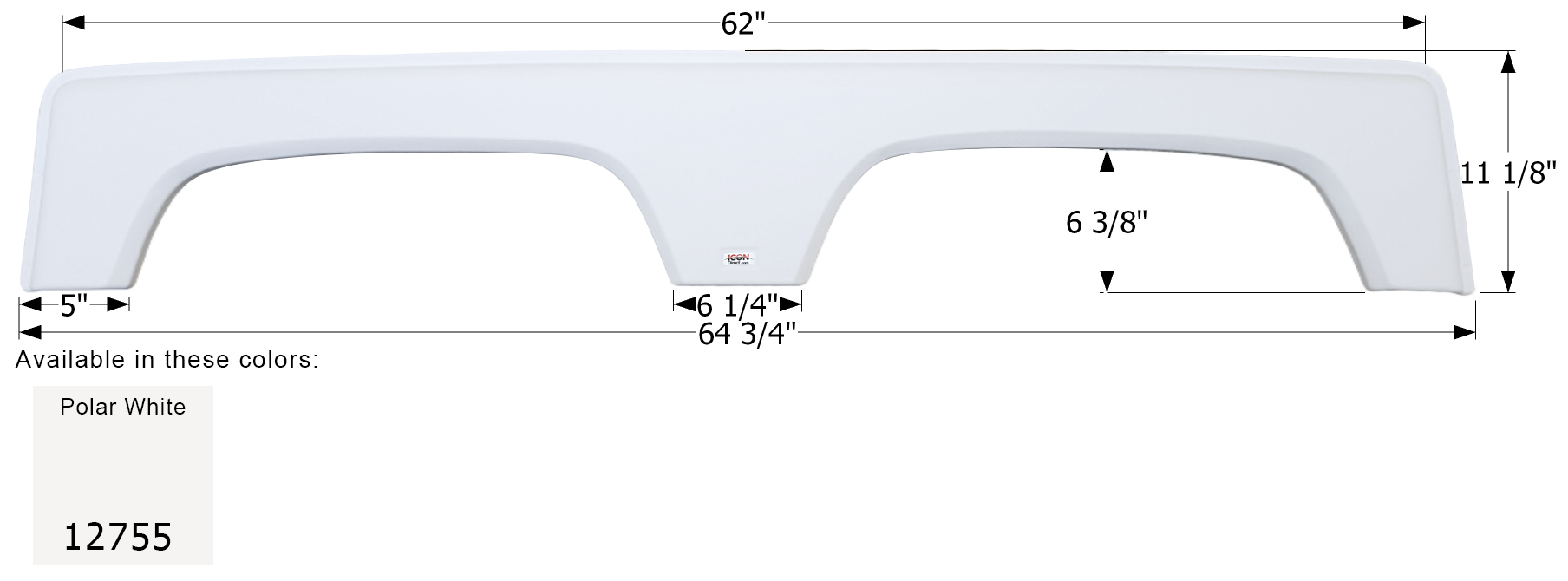 ICON - Fender Skirt, Tandem, Coachmen, FS2755, Polar white