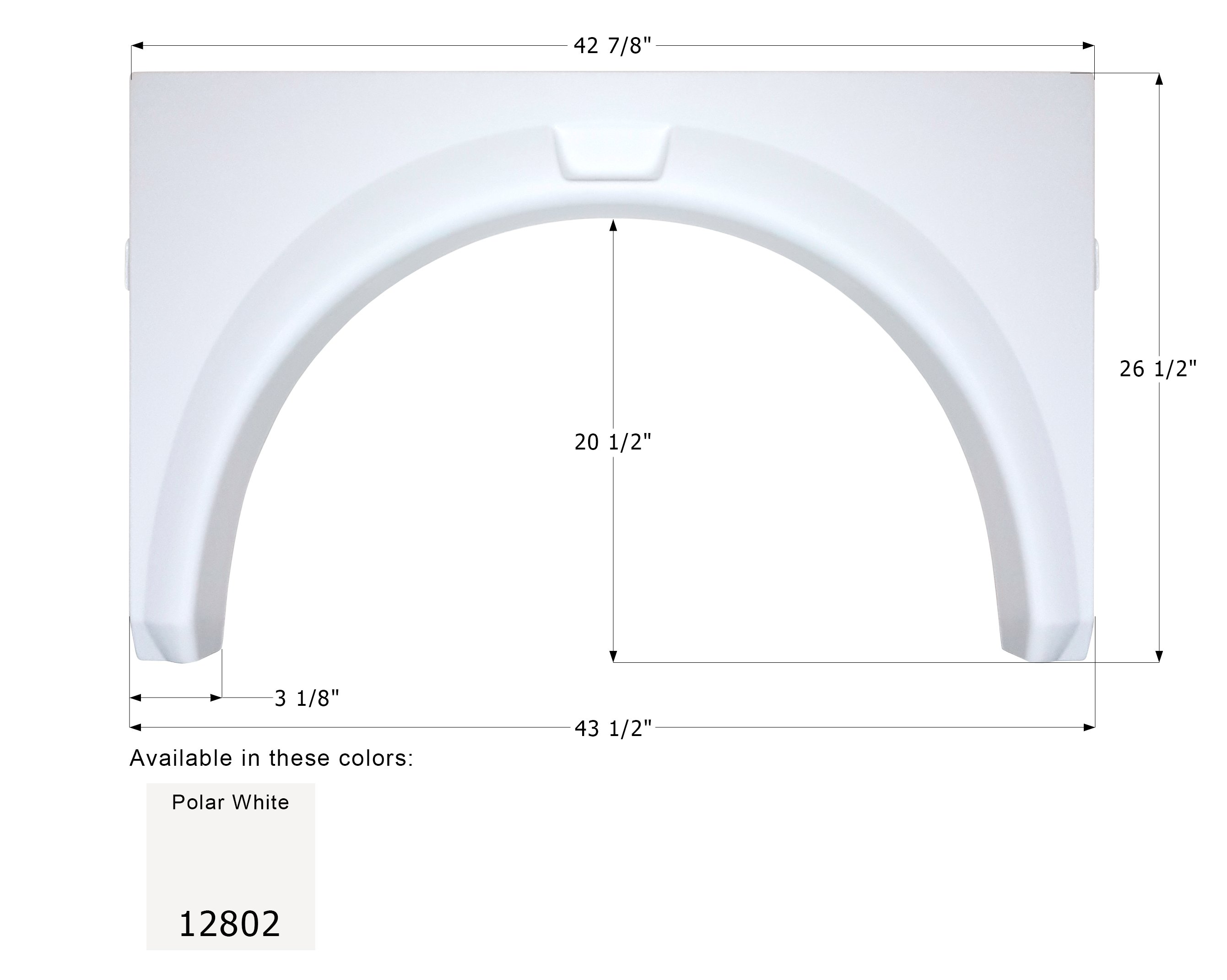 ICON - Fender Skirt, Single, Coachmen, FS2802, Unpainted