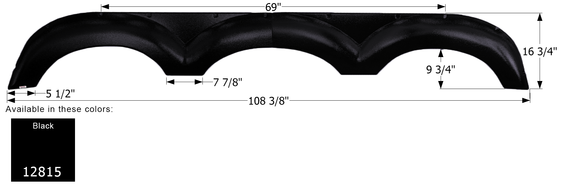 ICON - Fender Skirt, Triple, Forest River, FS2815, Black