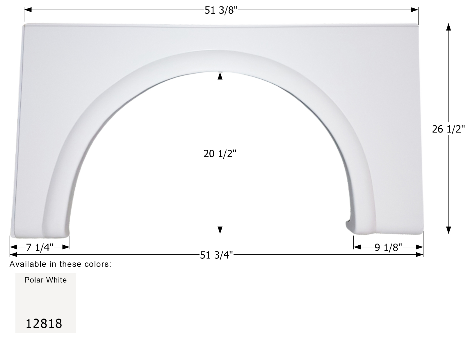 ICON - Fender Skirt, Single, Damon, FS2818, Unpainted, RH