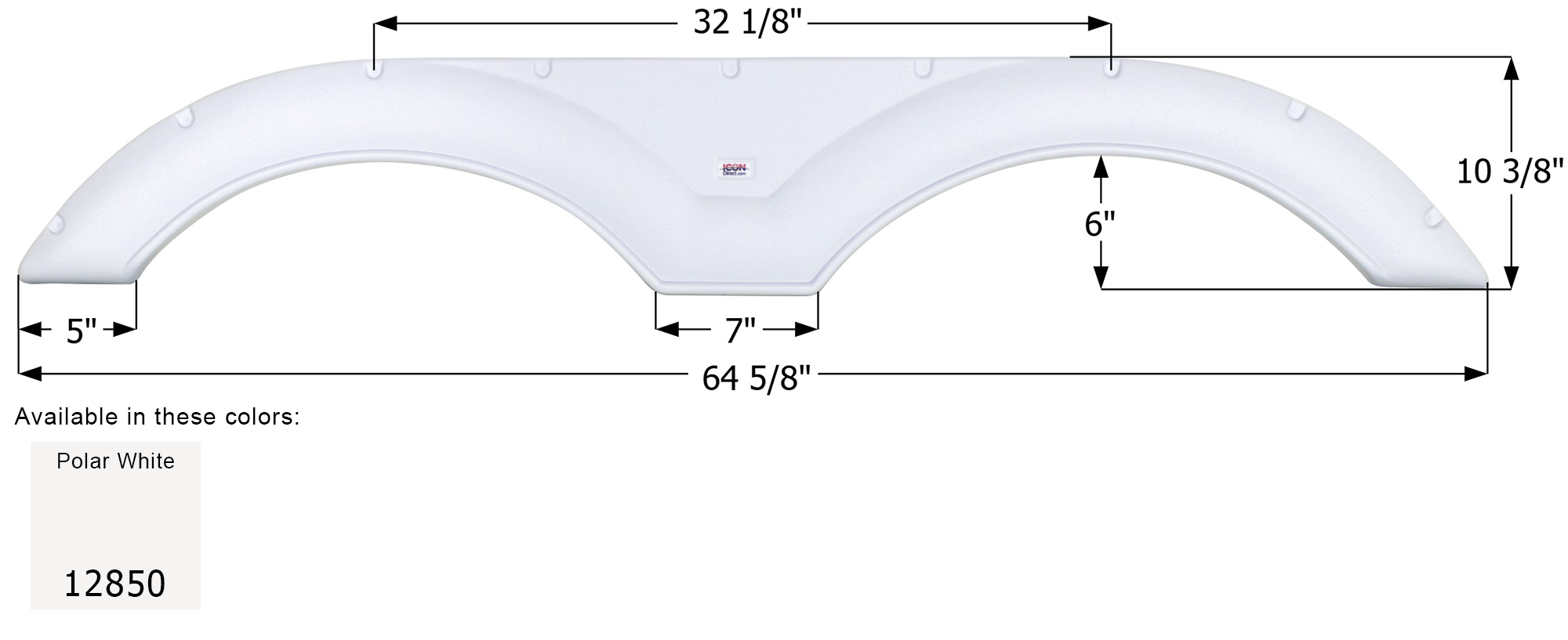 ICON - Fender Skirt, Tandem, Cruiser, FS2850, Polar White