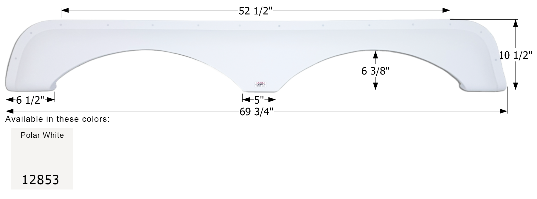 ICON - Fender Skirt, Tandem, Skyline, FS2853, Polar White