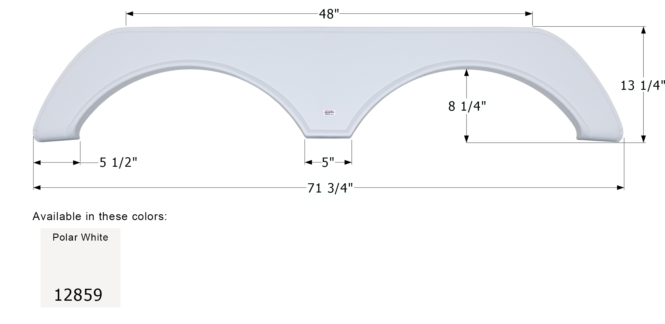 ICON - Fender Skirt, Tandem, ICON, FS2859, Polar White