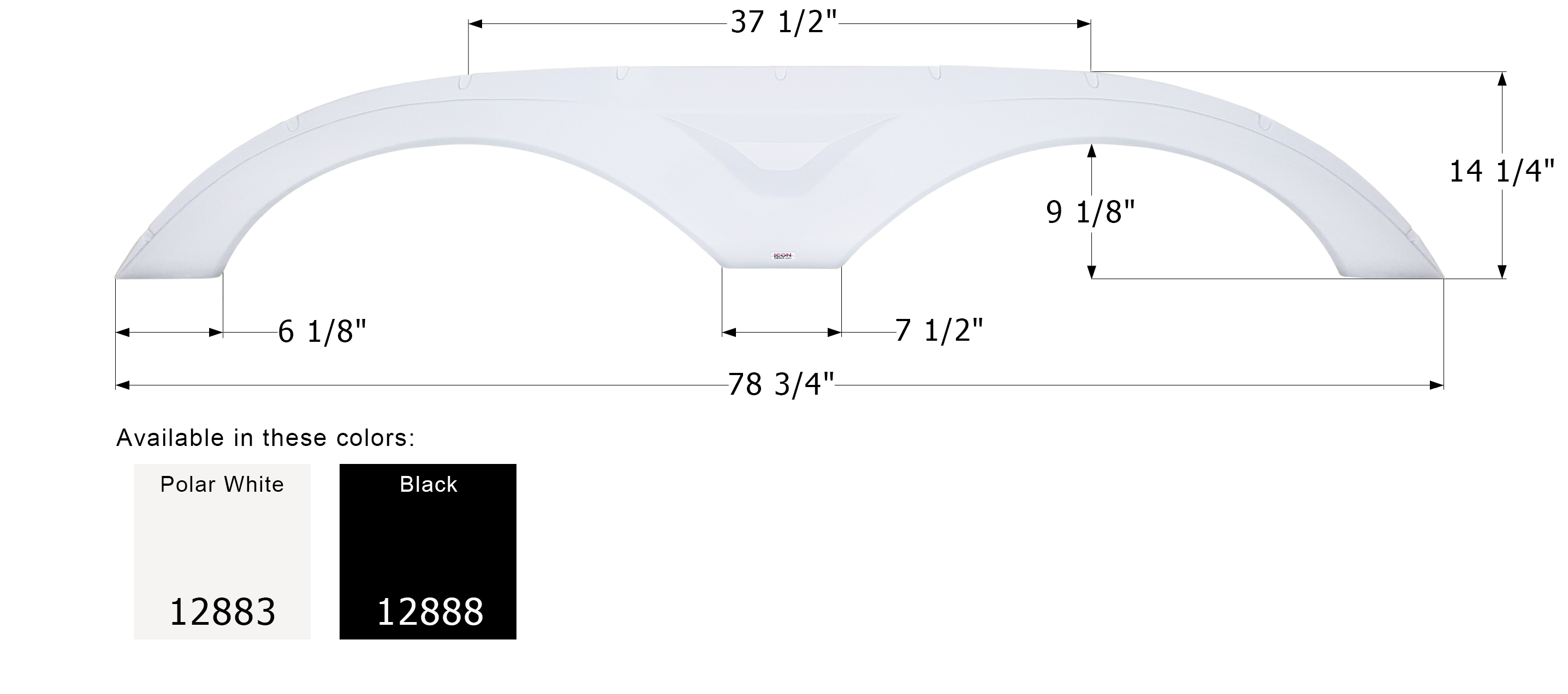 ICON - Fender Skirt, Tandem, Dutchmen, FS2883, Polar White