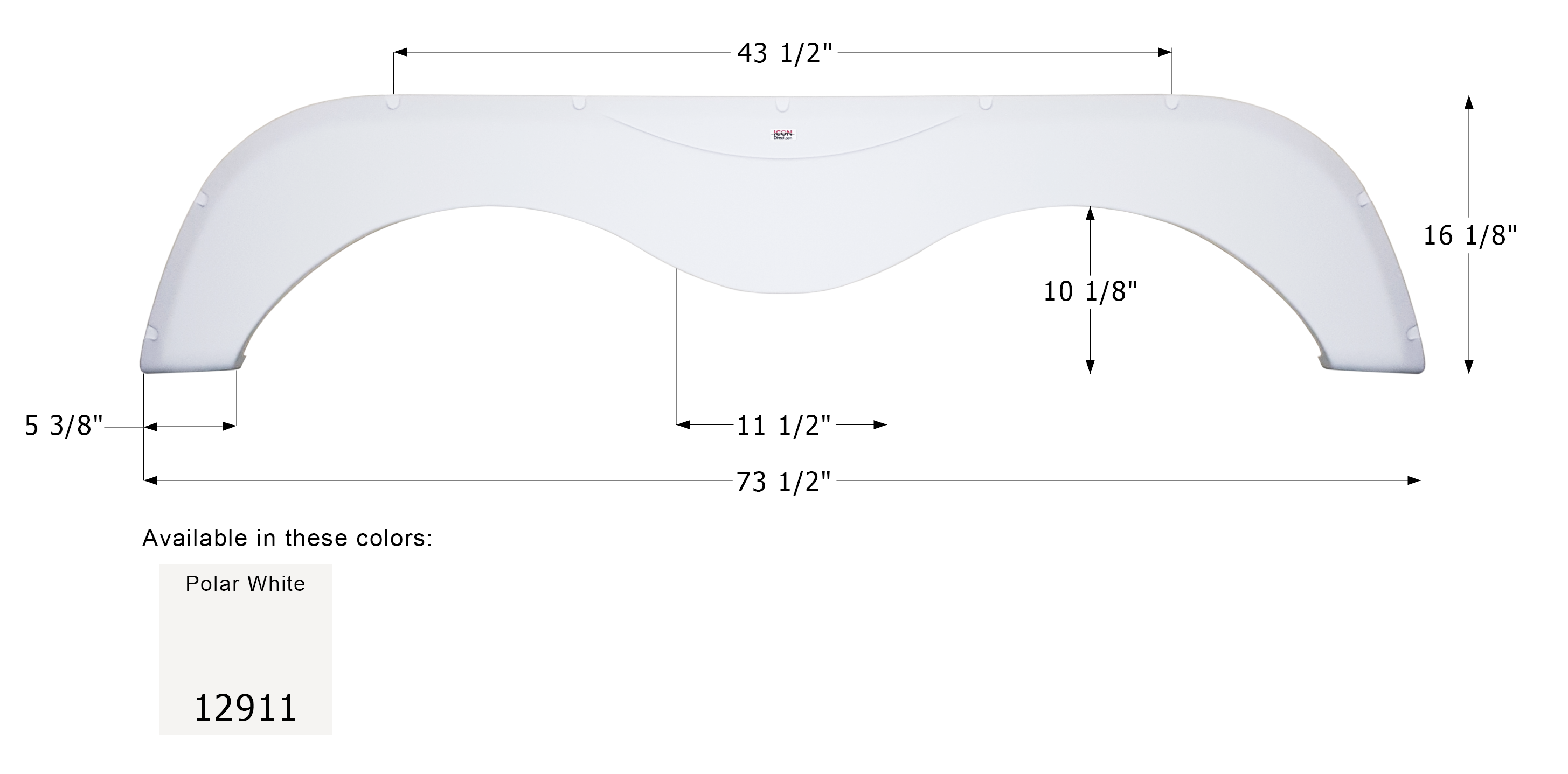 ICON - Fender Skirt, Tandem, Skyline, FS2911, Polar White