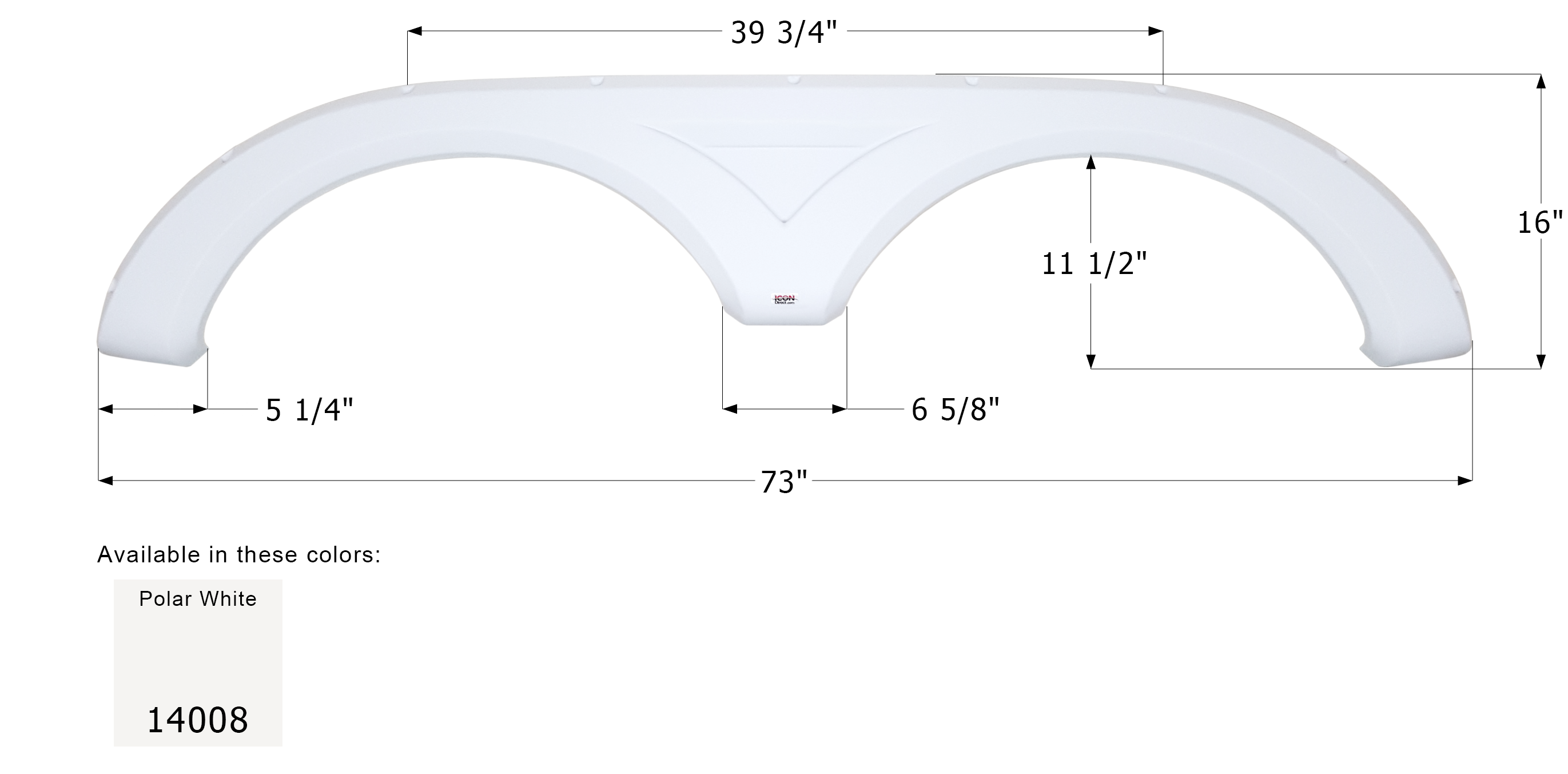 ICON - Fender Skirt, Tandem, Dutchmen, FS4008, Polar White