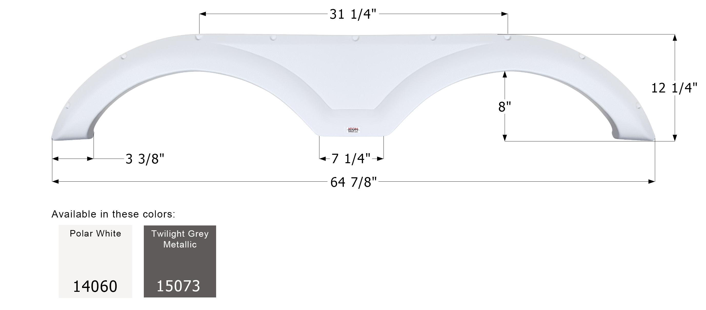 ICON - Fender Skirt, Tandem, Gulf Stream, FS4060, Polar White