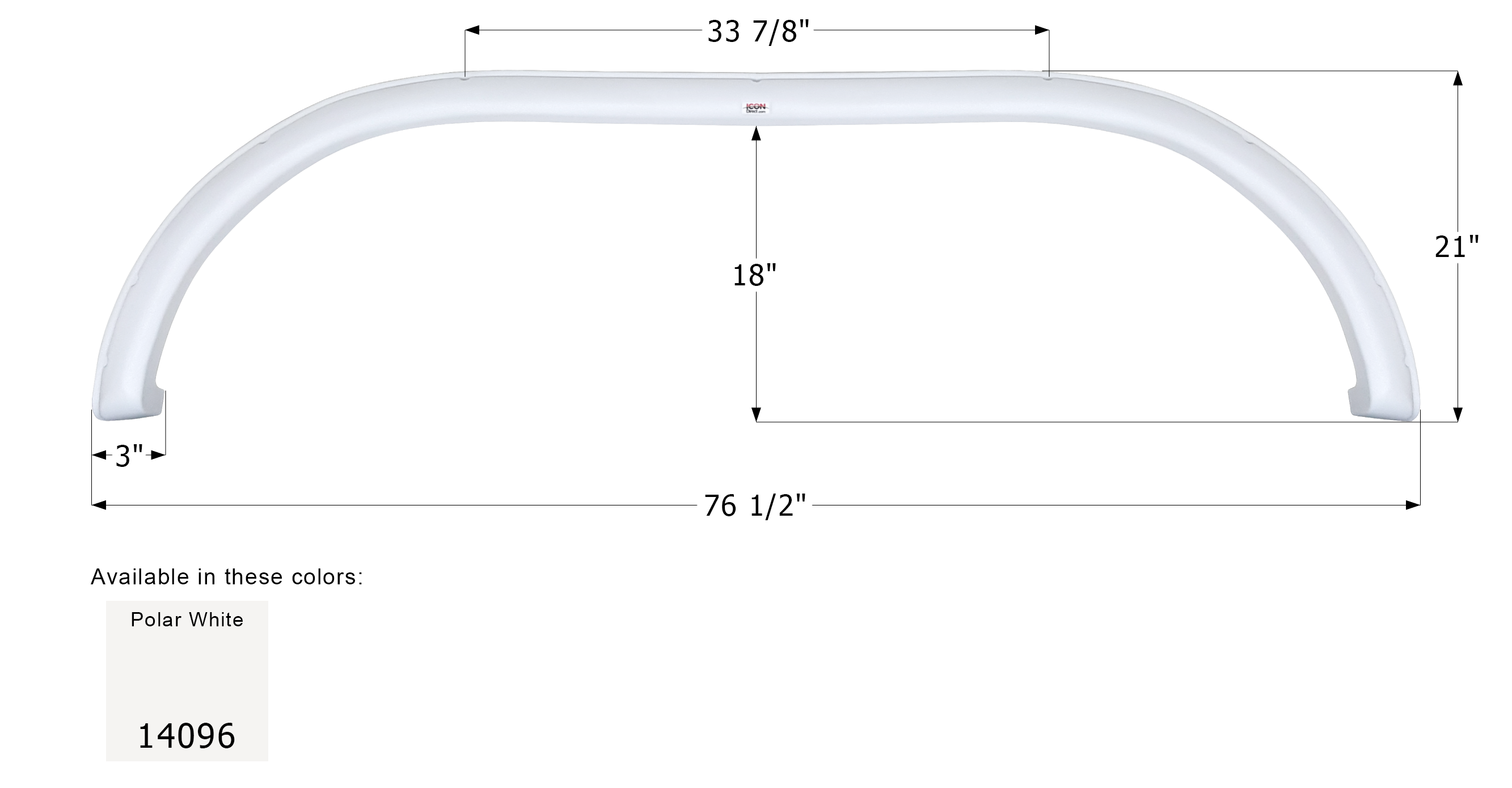 ICON - Fender Skirt, Tandem, Rage'n, FS4096, Polar White