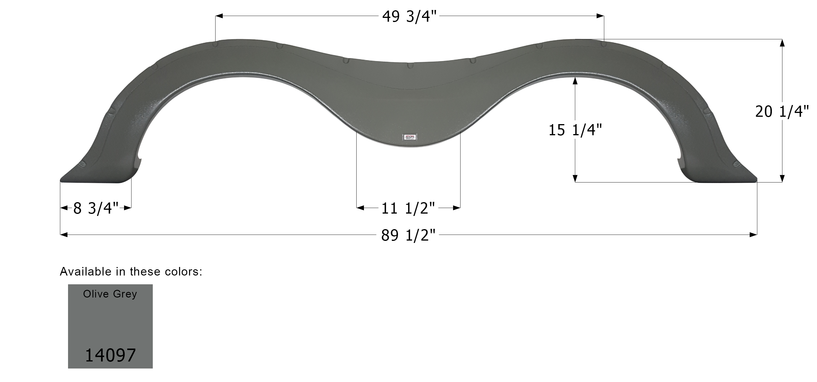 ICON - Fender Skirt, Tandem, Keystone, FS4097, Olive Grey