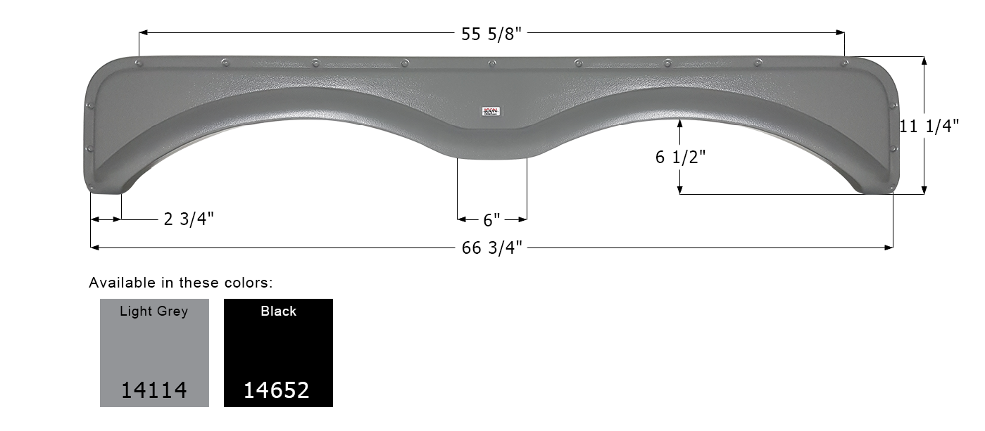 ICON - Fender Skirt, Tandem, Northwood, FS4114, Light Grey