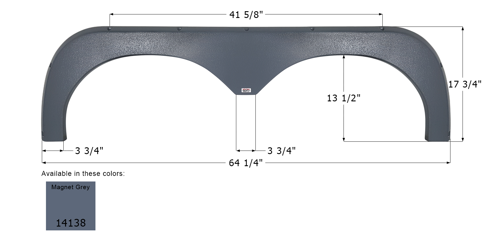 ICON - Fender Skirt, Tandem, Okanagan, FS4138, Magnet Grey