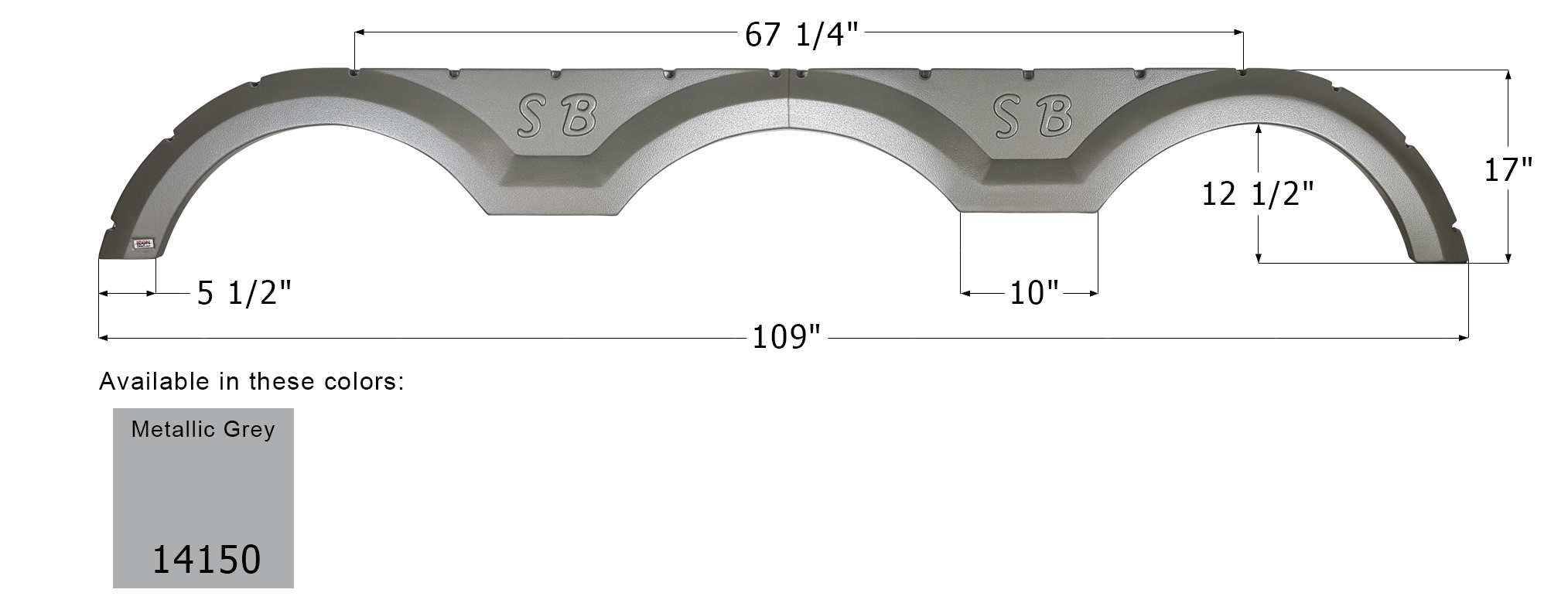 ICON - Fender Skirt, Triple, Sunnybrook, FS4150, Metallic Grey