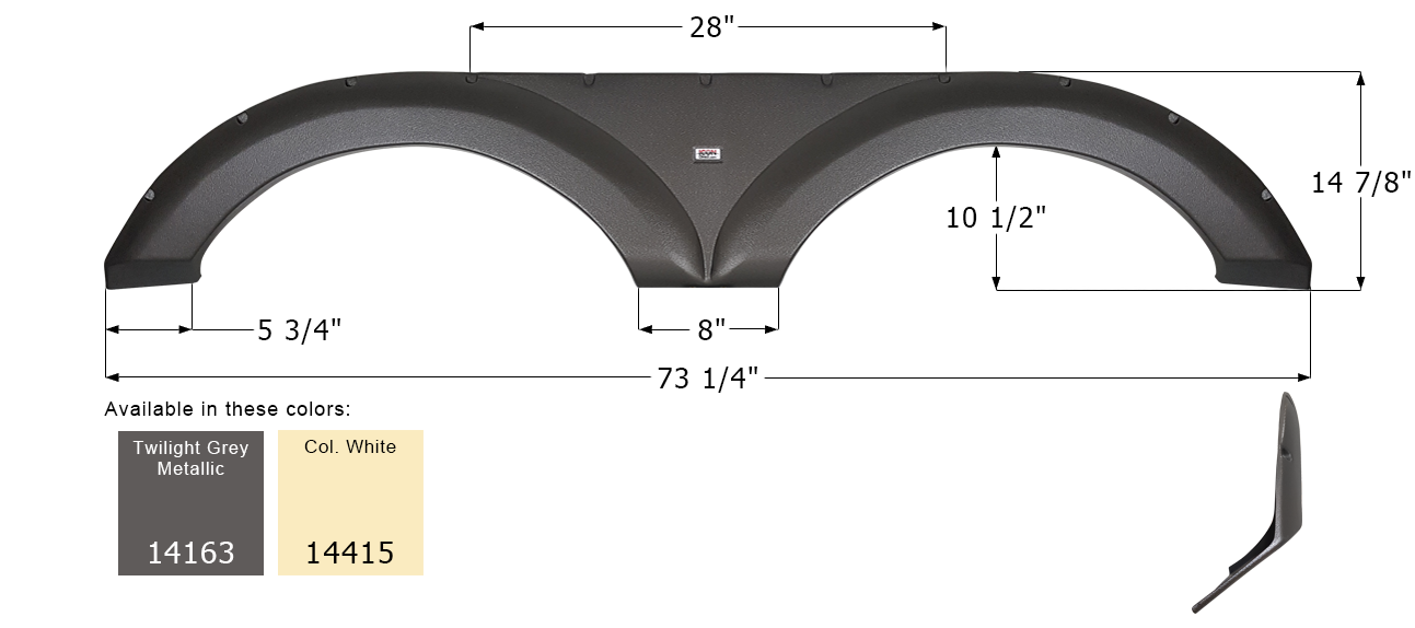 ICON - Fender Skirt, Tandem, Forest River, FS4163, Twilight Grey Met