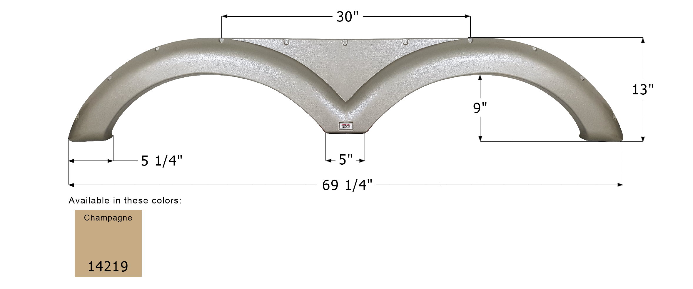 ICON - Fender Skirt, Tandem, Gulf Stream, FS4219, Champagne