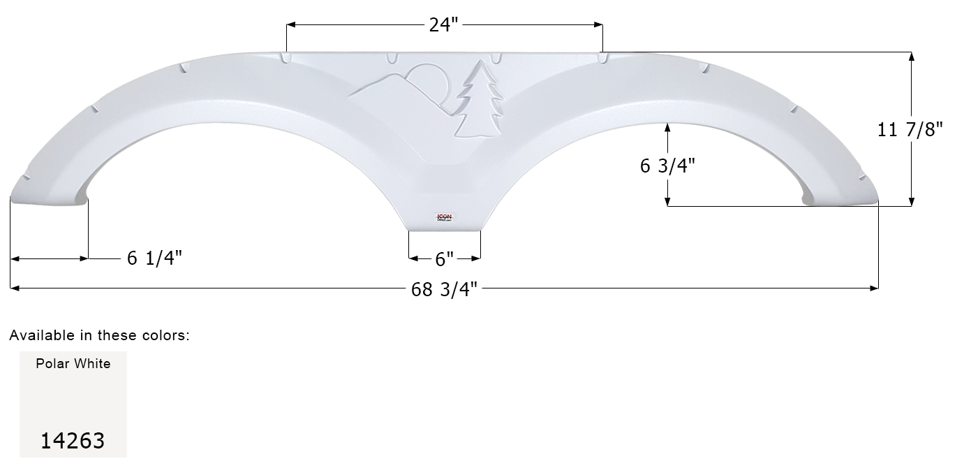 ICON - Fender Skirt, Tandem, Forest River, FS4263, Polar White