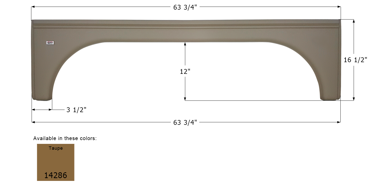 ICON - Fender Skirt, Tandem, Hi-Lo, FS4286, Taupe