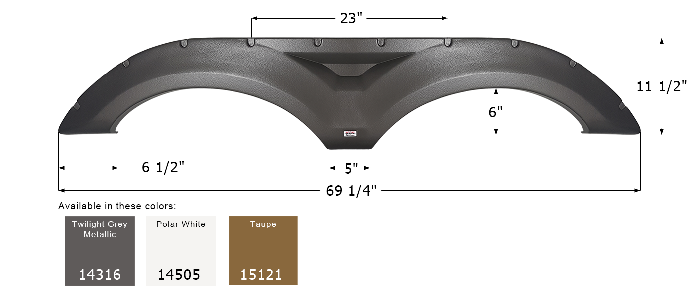 ICON - Fender Skirt, Tandem, Forest River, FS4316, Twlight Grey Metallic