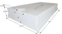 ICON - 100 Gallons (with sump) RV Fresh Water Tank - 68" x 35.5" x 10.75" - WT3677 - Tank Only