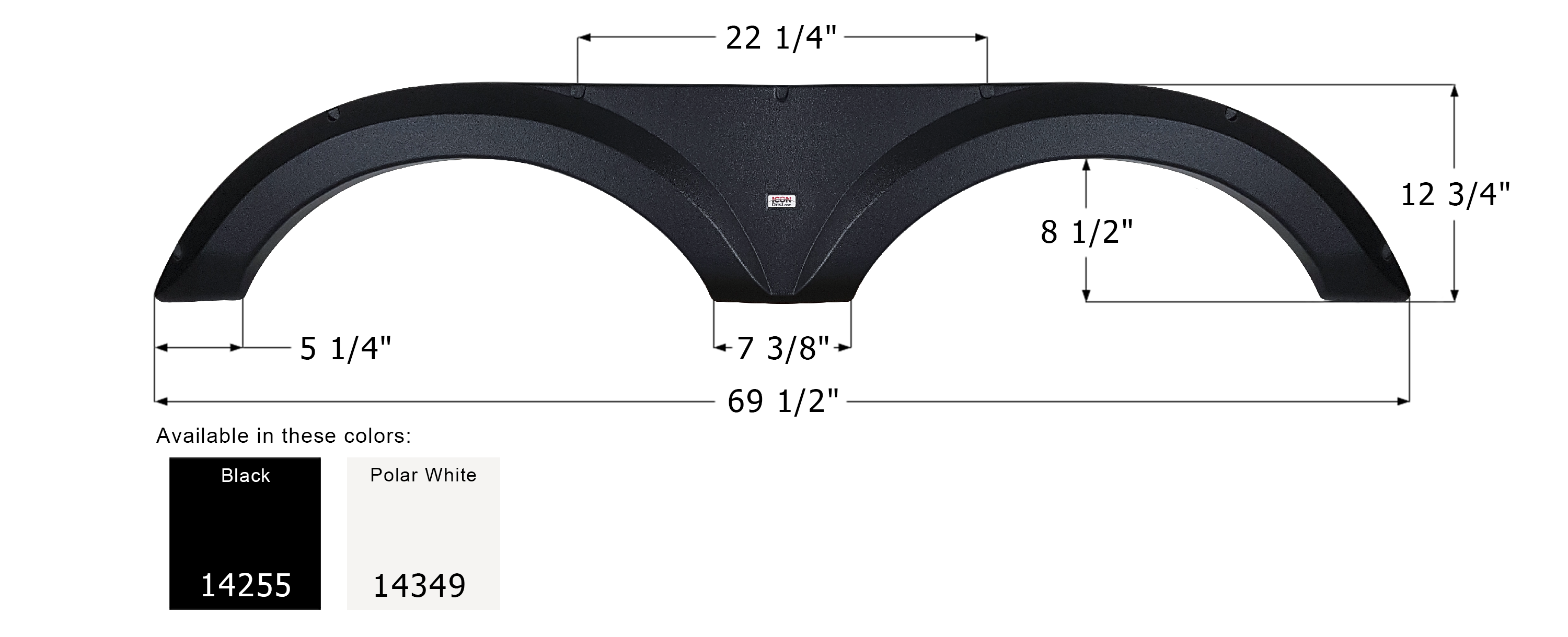 ICON - Fender Skirt, Tandem, Jayco, FS4255, Polar White