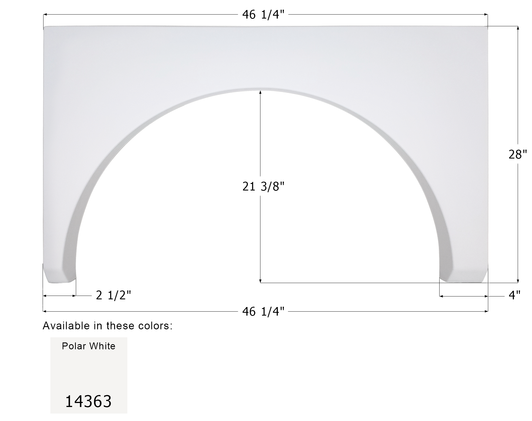 ICON - Fender Skirt, Single, Fleetwood, FS4363, Unpainted Smooth, LH