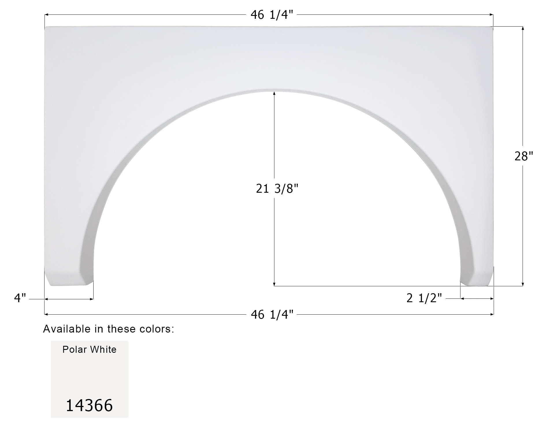 ICON - Fender Skirt, Single, Fleetwood, FS4363, Unpainted Smooth, RH