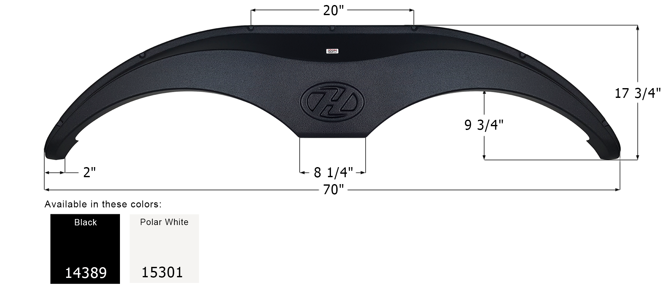 ICON - Fender Skirt, Tandem, Heartland, FS4389, Black