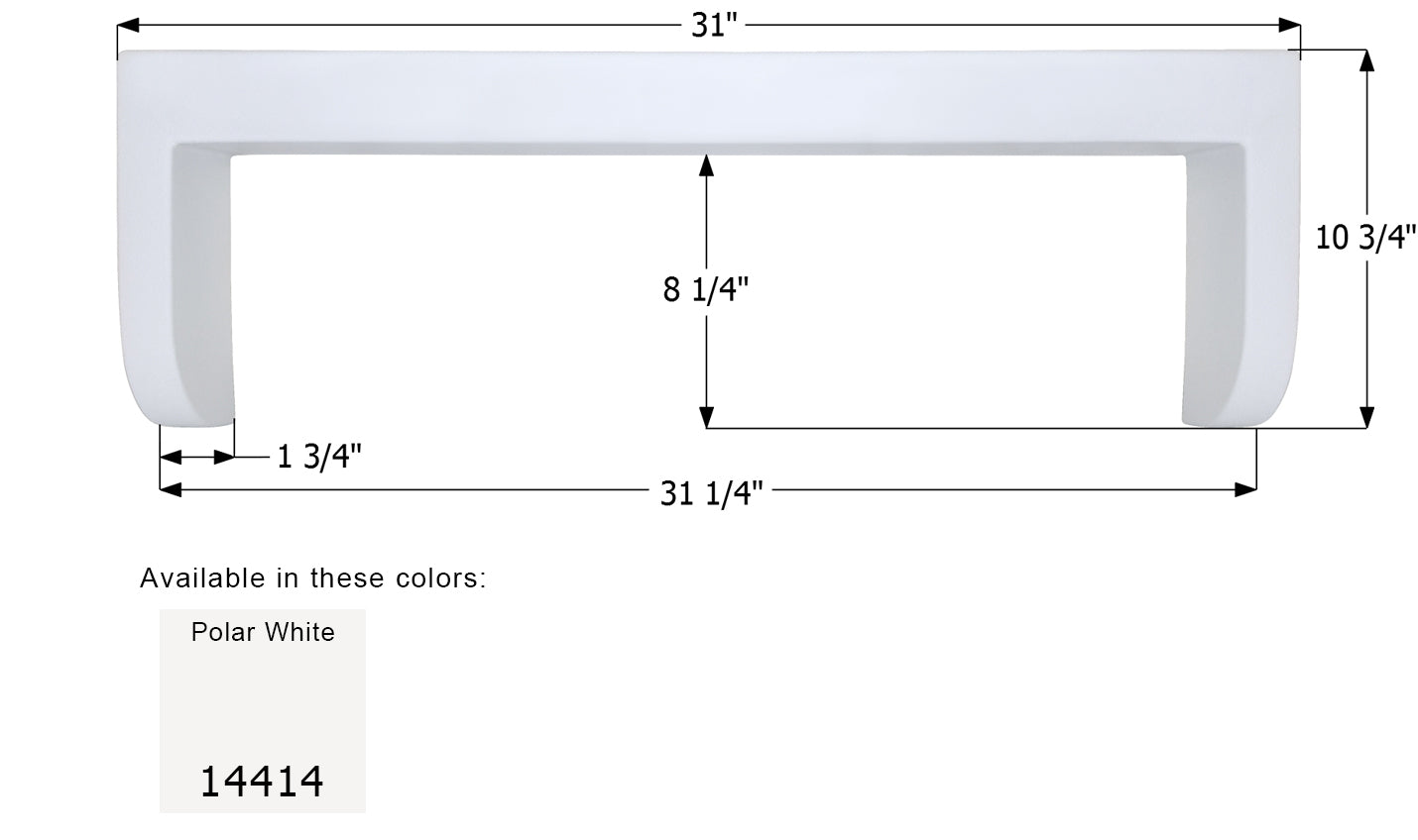 ICON - Step Trim, 31 x 10.75, Polar White