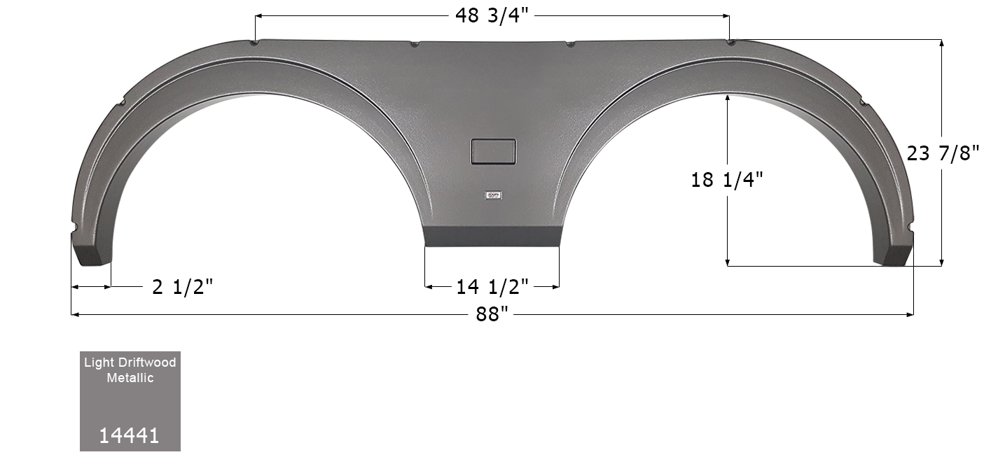 ICON - Fender Skirt, Tandem, Fleetwood, FS4441, Light Driftwood Metallic