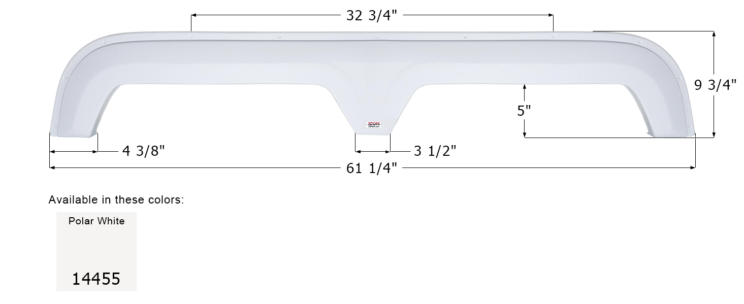 ICON - Fender Skirt, Tandem, Forest River, FS4455, Polar White