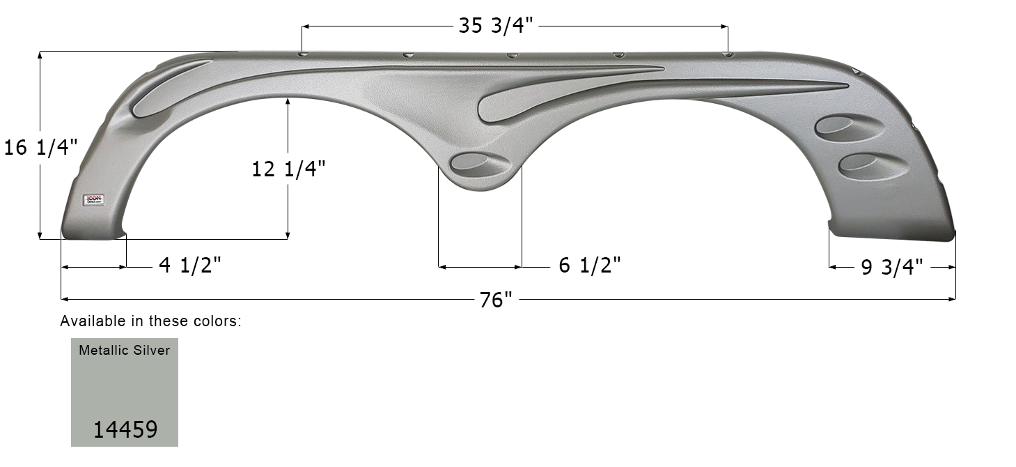 ICON - Fender Skirt, Tandem, Forest River, FS4459, Met. Silver, LH