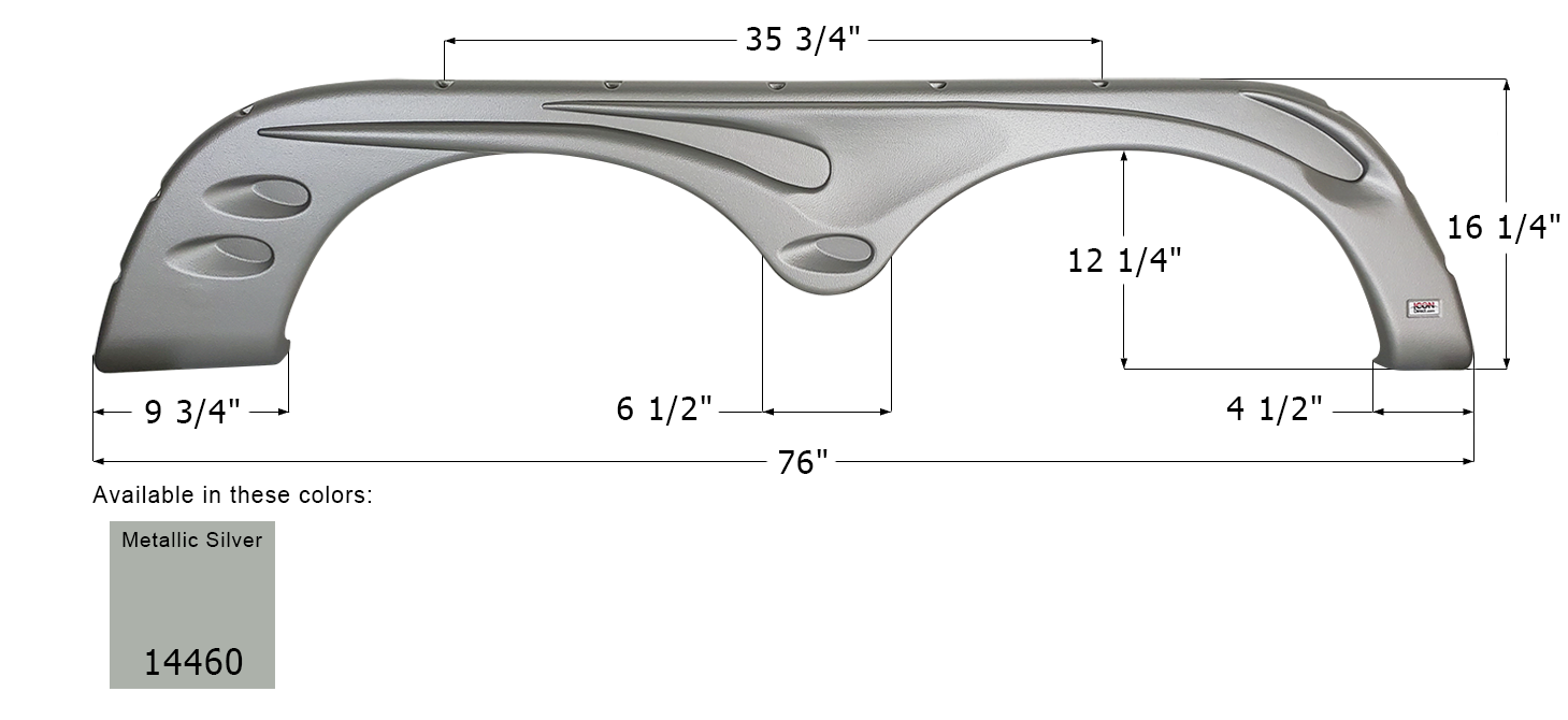 ICON - Fender Skirt, Tandem, Forest River, FS4459, Met. Silver, RH