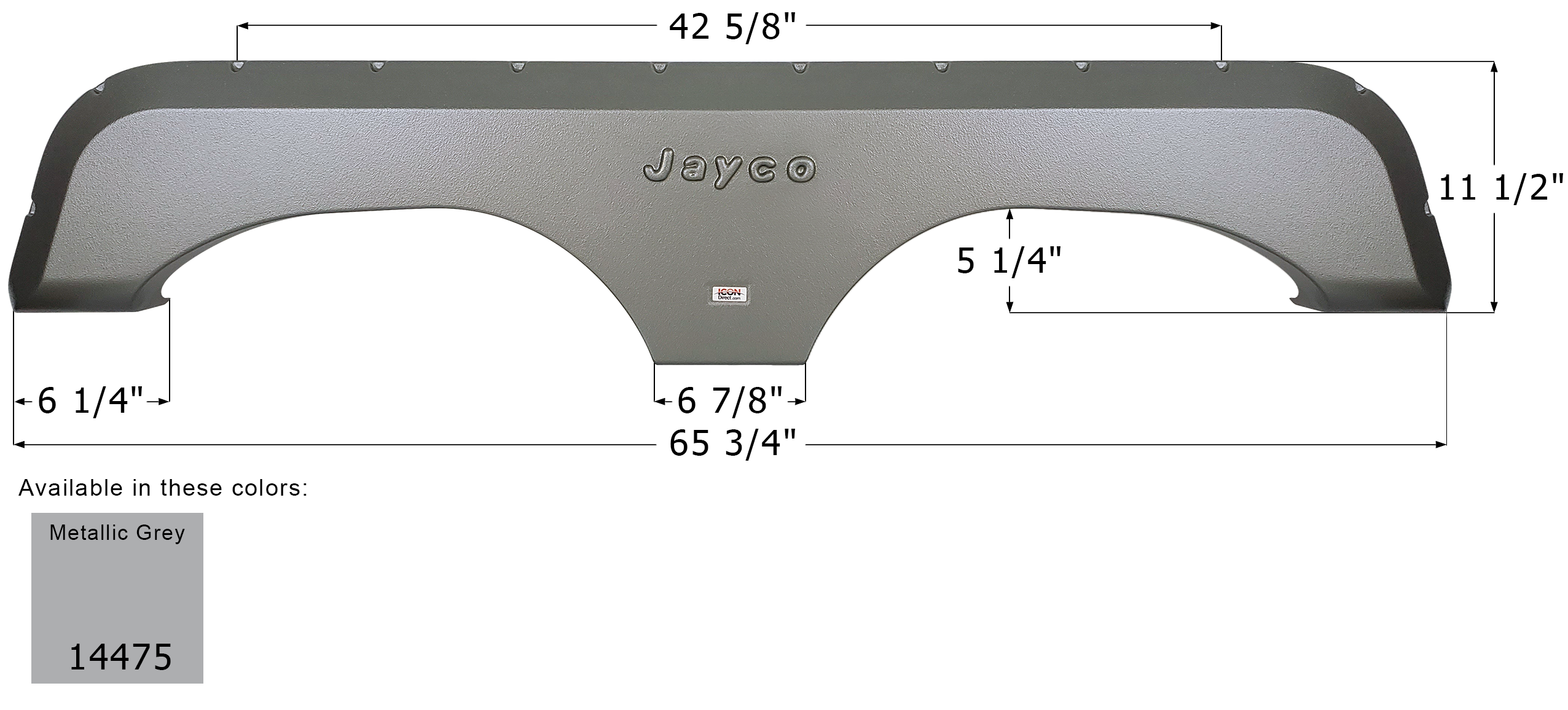 ICON - Fender Skirt, Tandem, Jayco, FS4475, Metallic Grey