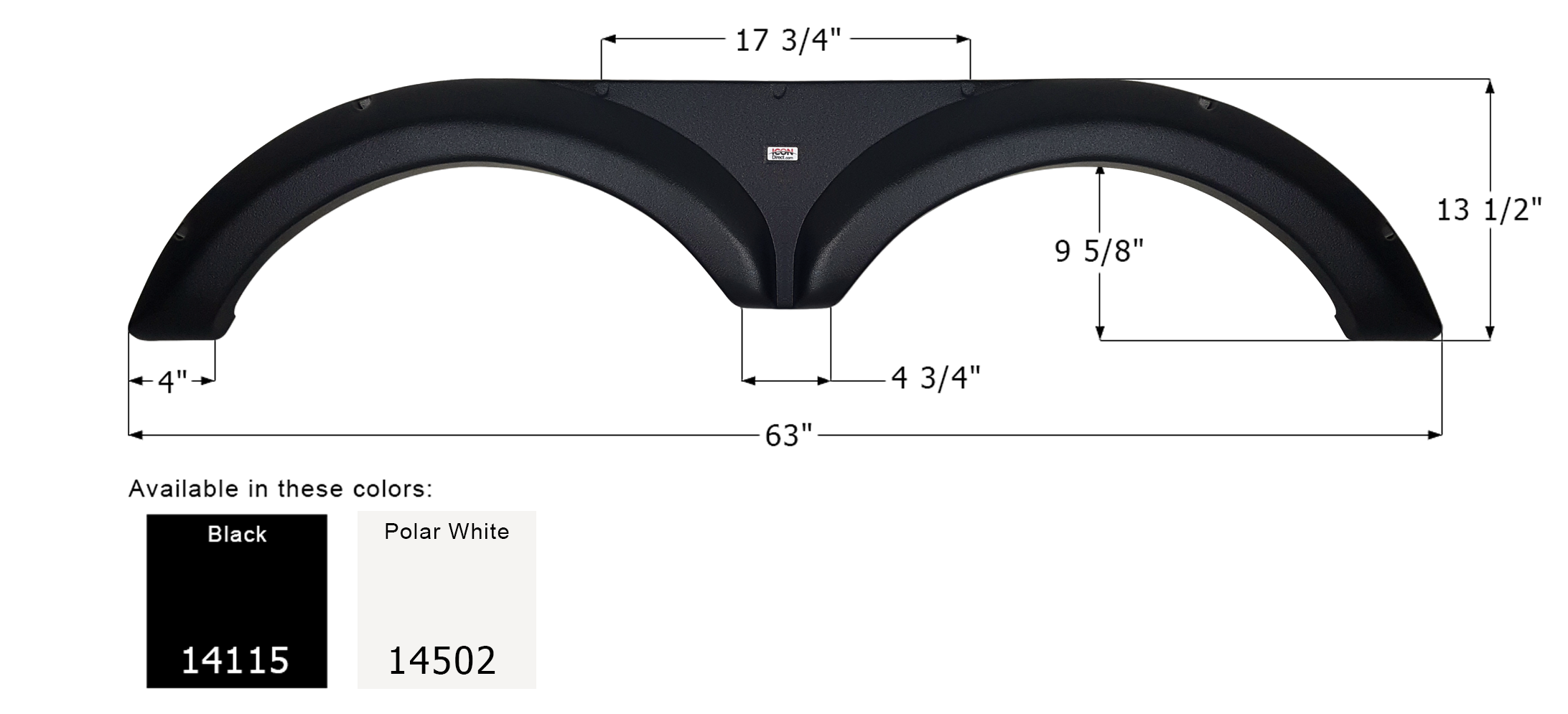 ICON - Fender Skirt, Tandem, Jayco, FS4115, Polar White