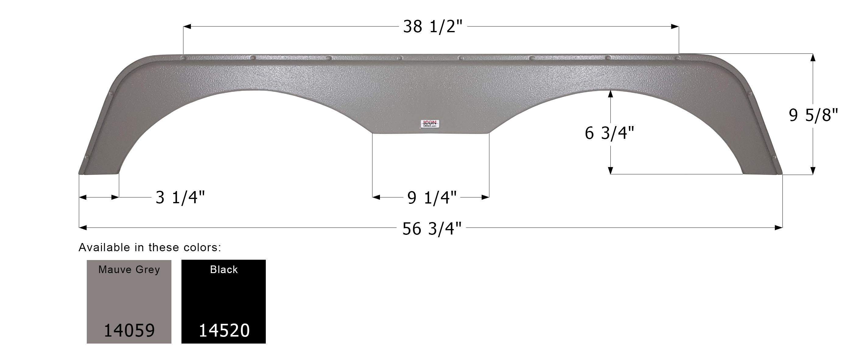 ICON - Fender Skirt, Tandem, Forest River, FS4059, Black