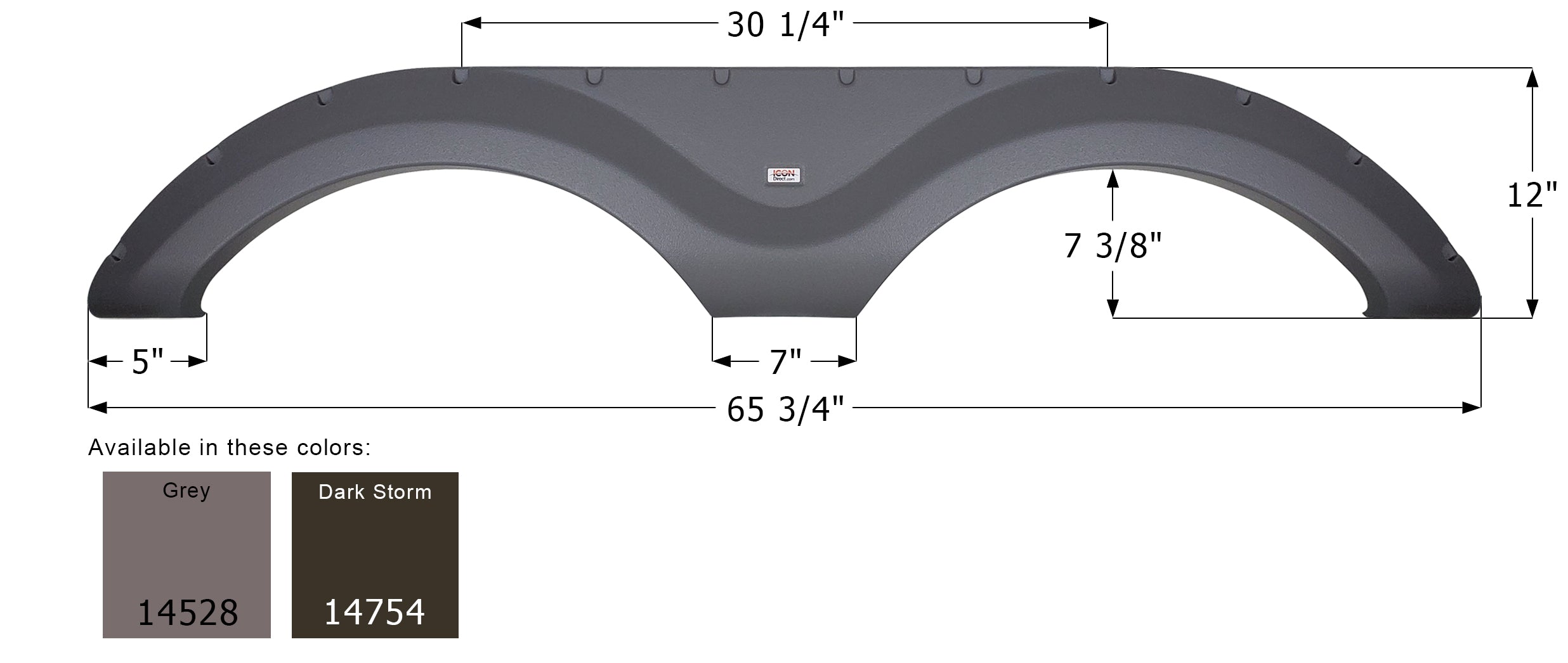 ICON - Fender Skirt, Tandem, Cruiser, FS4528, Grey