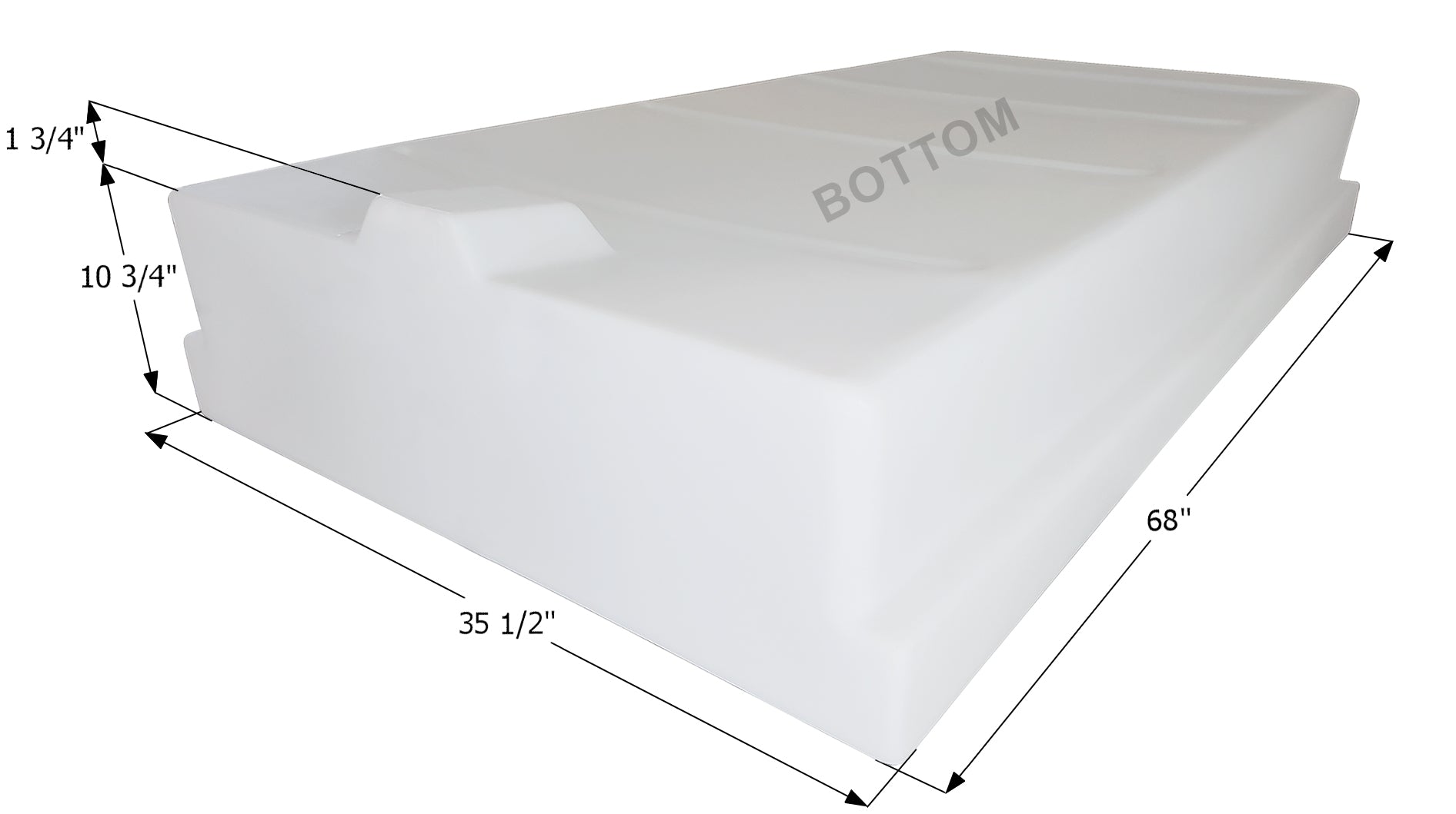 ICON - Fresh Water Tank, WT3677, 68x35.5x10.75, 100 Gallons (with sump), Tank only