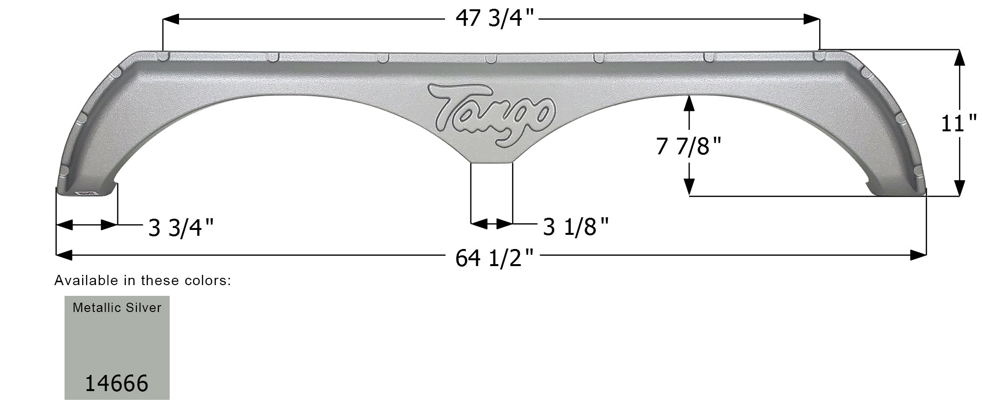 ICON - Fender Skirt, Tandem, Pacific Coachworks, FS4666, Met Silver