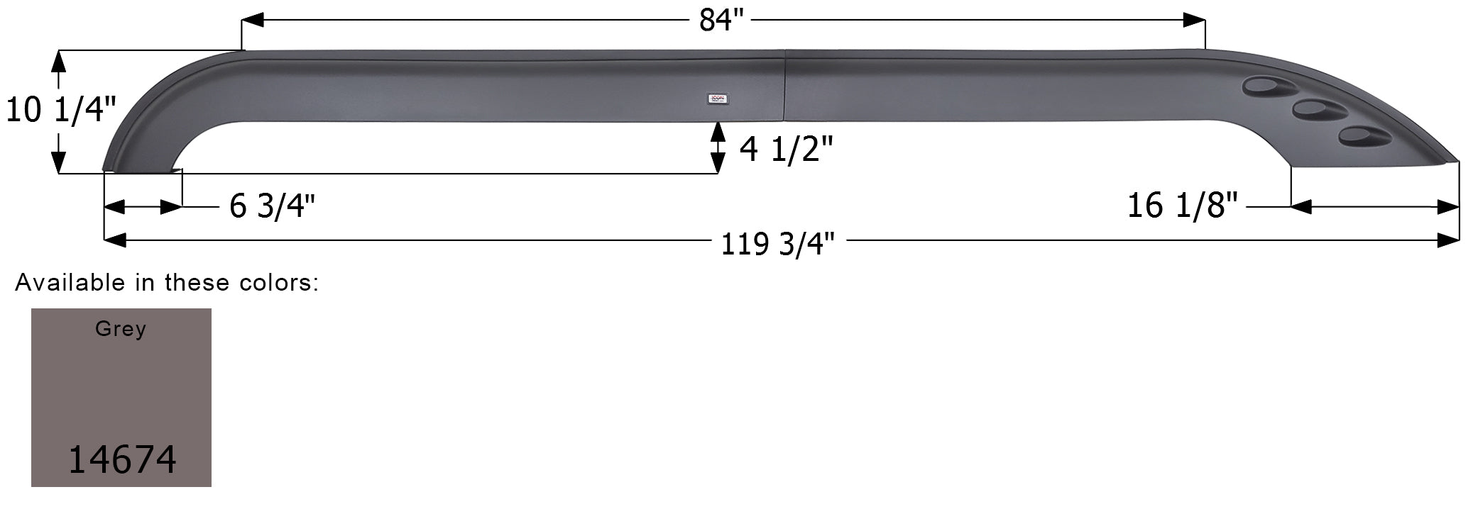 ICON - Fender Skirt, Triple, MVP RV, FS4673, Grey, LH