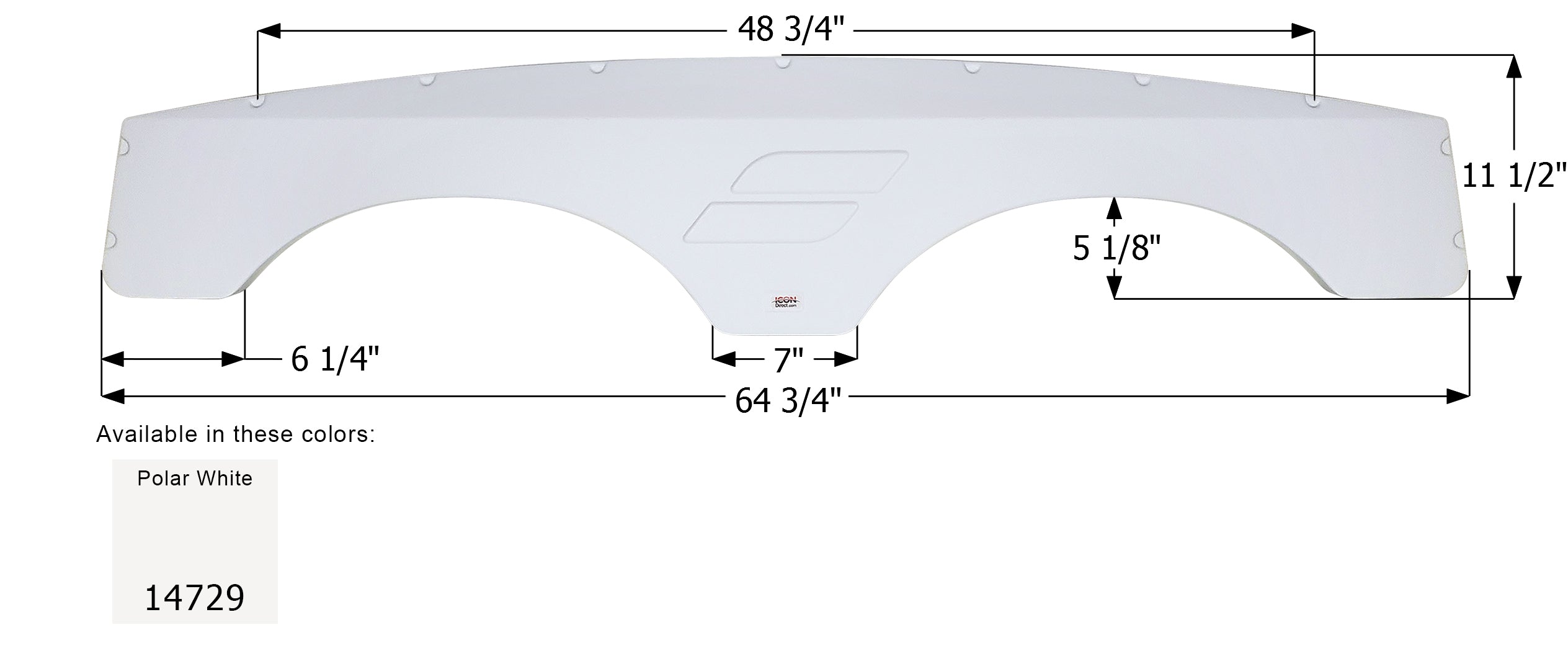 ICON - Fender Skirt, Tandem, Starcraft, FS4729, Polar White